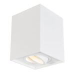 Lampada da soffitto con superficie inclinabile quadrata bianca per GU10