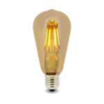 Lampadina Filamento LED E27 ST64 6W Ambra