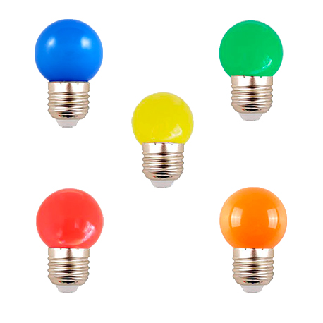 Bombilla LED G45 E27 0.5W de Colores