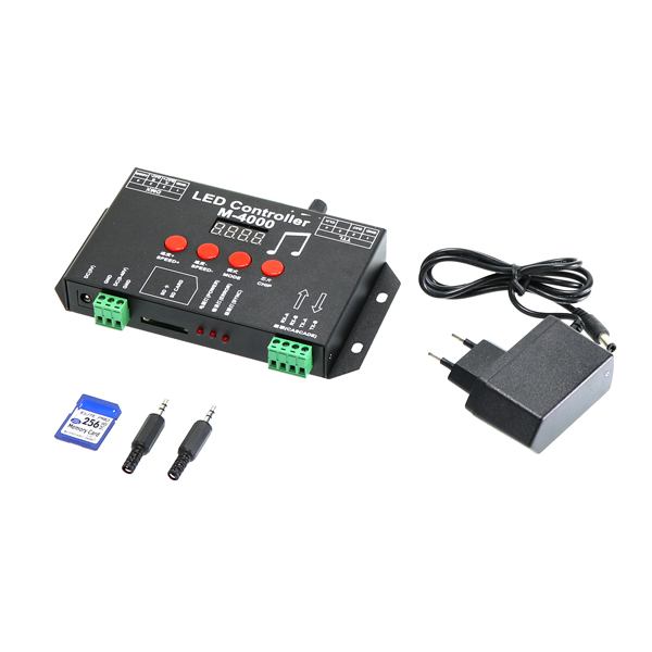 Controlador M-4000 para Tira LED Digital 12VDC (Tarjeta SD 128MB) 5/12/24V  • IluminaShop