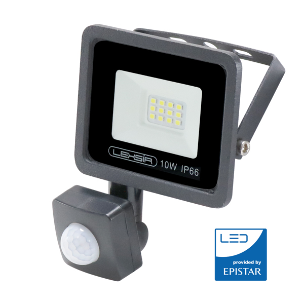 Foco LED SMD Lexsir 10W Regulable con Detector de Movimiento IP66 •